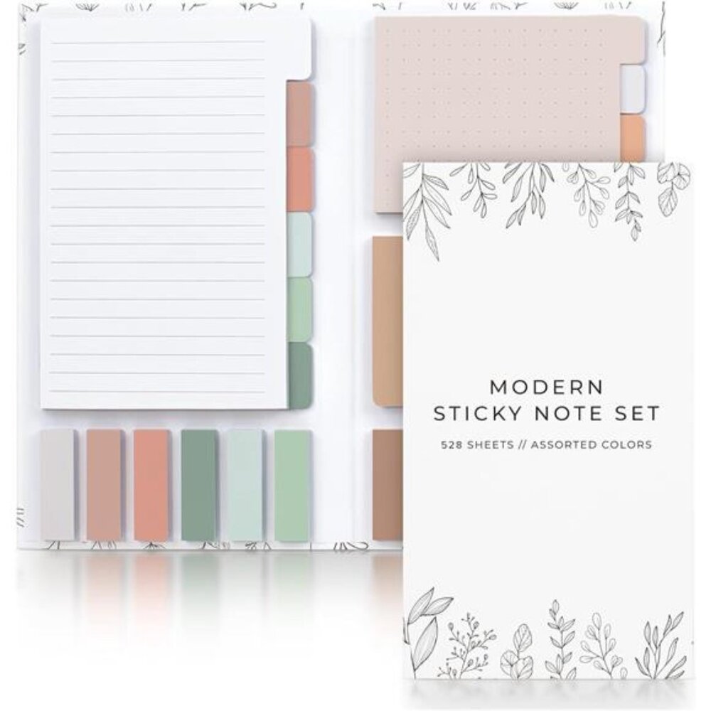 Aesthetic Pastel Sticky Notes Set of 528 with Tabs For Bible Study